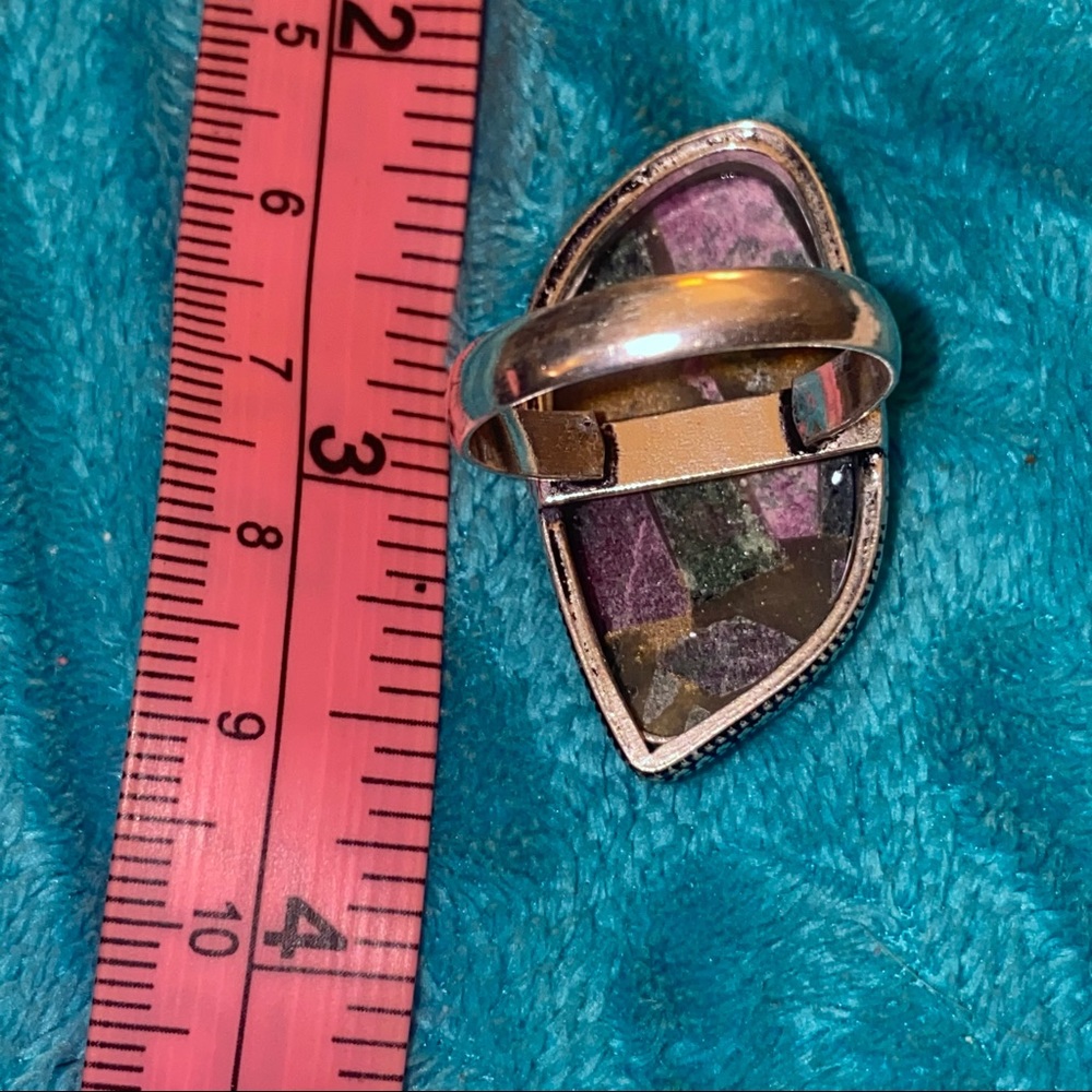 Copper Ruby Zoisite natural Gemstone handcrafted ring 9 - Picture 4 of 7